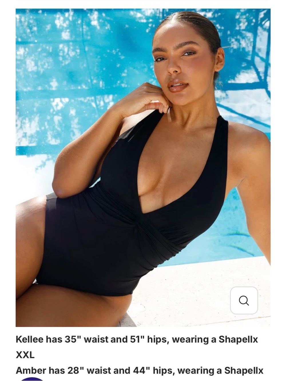 Shapellx Black V-Neck Ruched One-Piece Swimsuit